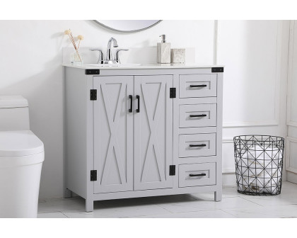 Elegant Bathroom Vanity - Gray (VF90236GR-BS)