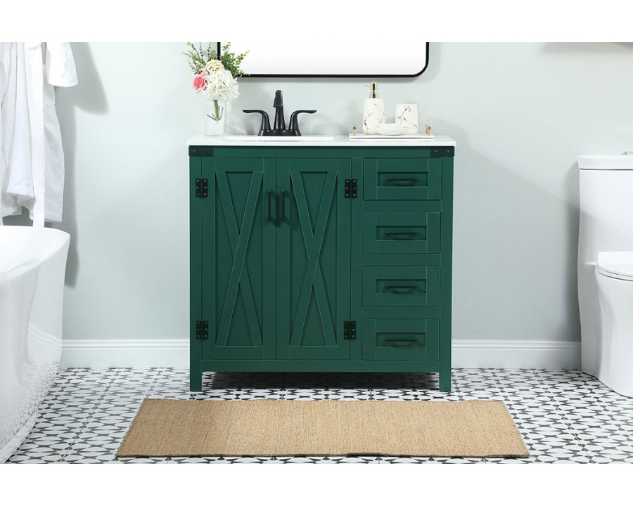 Elegant Bathroom Vanity - Green (VF90236MGN)