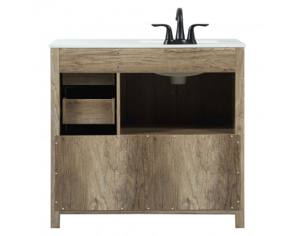 Elegant Bathroom Vanity - Natural Wood (VF90236NT)