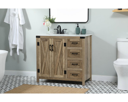 Elegant Bathroom Vanity - Natural Wood (VF90236NT)