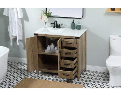 Elegant Bathroom Vanity - Natural Wood (VF90236NT)