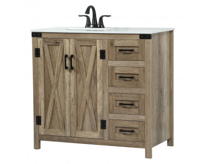 Elegant Bathroom Vanity - Natural Wood (VF90236NT)