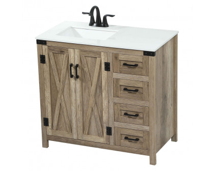 Elegant Bathroom Vanity - Natural Wood (VF90236NT)