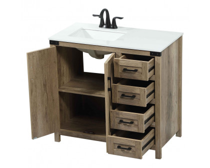 Elegant Bathroom Vanity - Natural Wood (VF90236NT)