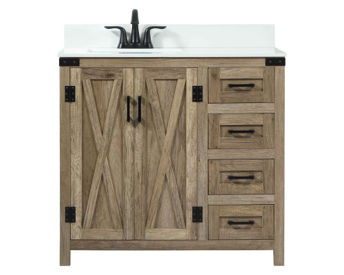 Elegant Bathroom Vanity - Natural Wood (VF90236NT-BS)