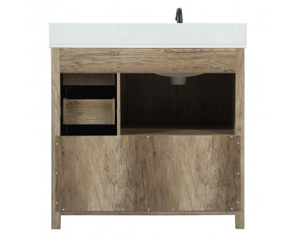 Elegant Bathroom Vanity - Natural Wood (VF90236NT-BS)