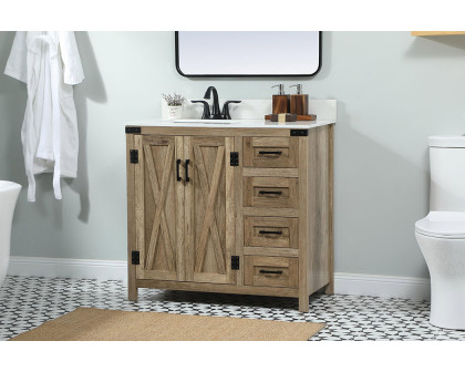 Elegant Bathroom Vanity - Natural Wood (VF90236NT-BS)