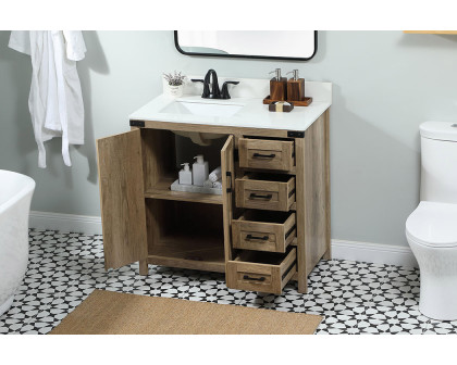 Elegant Bathroom Vanity - Natural Wood (VF90236NT-BS)