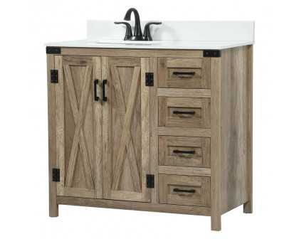 Elegant Bathroom Vanity - Natural Wood (VF90236NT-BS)