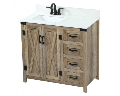 Elegant Bathroom Vanity - Natural Wood (VF90236NT-BS)