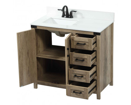 Elegant Bathroom Vanity - Natural Wood (VF90236NT-BS)