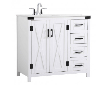 Elegant Bathroom Vanity - White (VF90236WH)