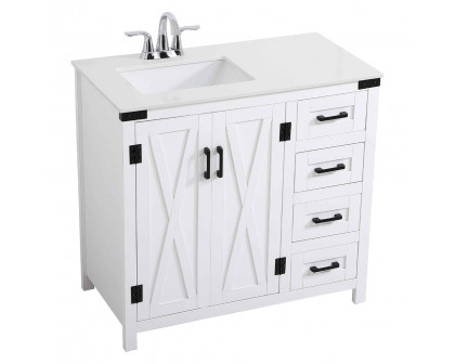 Elegant Bathroom Vanity - White (VF90236WH)