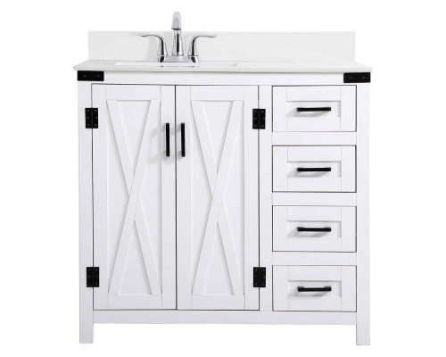 Elegant Bathroom Vanity - White (VF90236WH-BS)