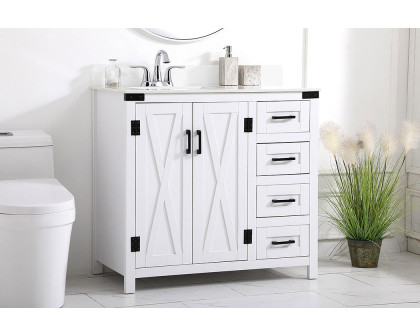 Elegant Bathroom Vanity - White (VF90236WH-BS)