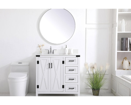 Elegant Bathroom Vanity - White (VF90236WH-BS)