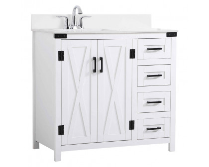 Elegant Bathroom Vanity - White (VF90236WH-BS)