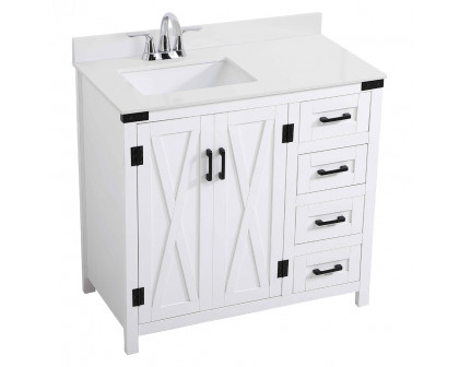 Elegant Bathroom Vanity - White (VF90236WH-BS)