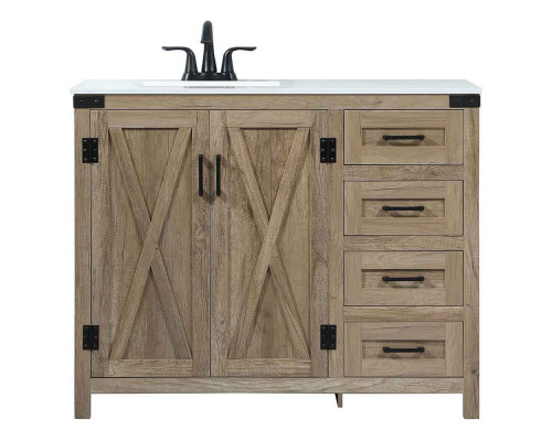 Elegant Bathroom Vanity - Natural Wood (VF90242NT)