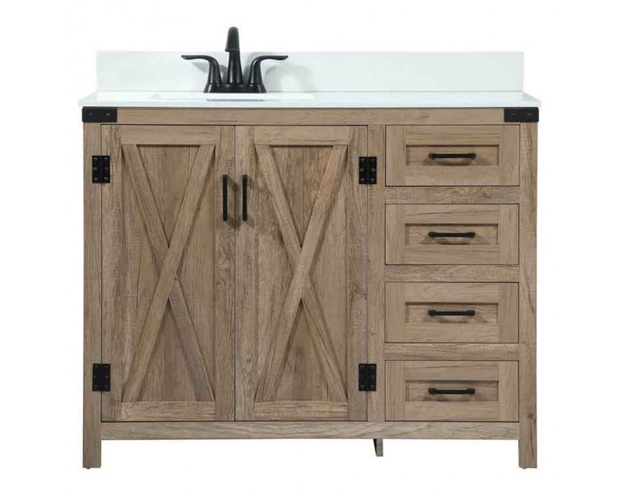 Elegant Bathroom Vanity - Natural Wood (VF90242NT-BS)