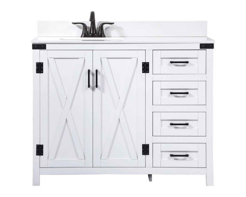 Elegant Bathroom Vanity - White (VF90242WH-BS)