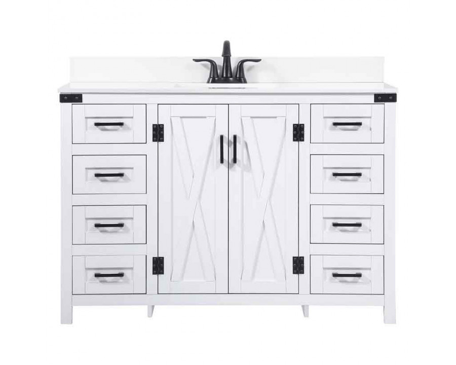 Elegant Bathroom Vanity - White (VF90248WH-BS)