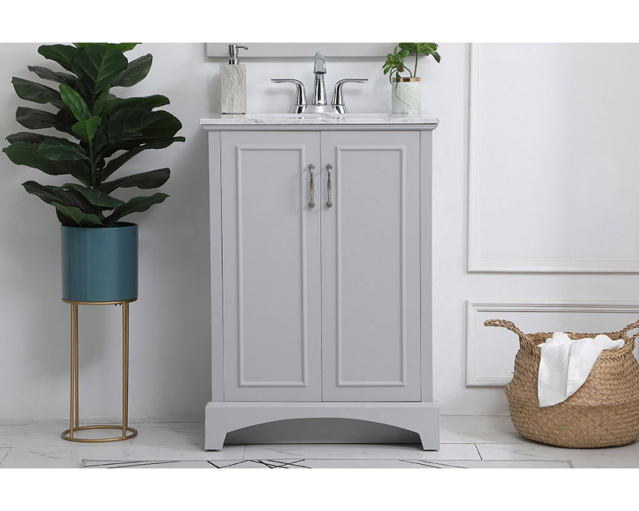 Elegant Bathroom Vanity - Gray, L 24" (VF90624GR)