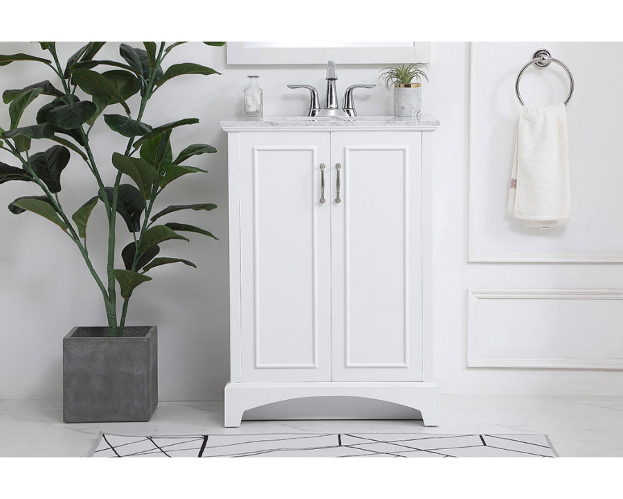 Elegant Bathroom Vanity - White, L 24" (VF90624WH)