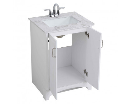 Elegant Bathroom Vanity - White, L 24" (VF90624WH)