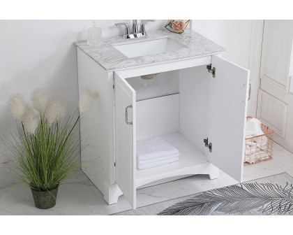 Elegant Bathroom Vanity - White, L 30" (VF90630WH)