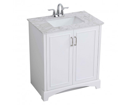 Elegant Bathroom Vanity - White, L 30" (VF90630WH)