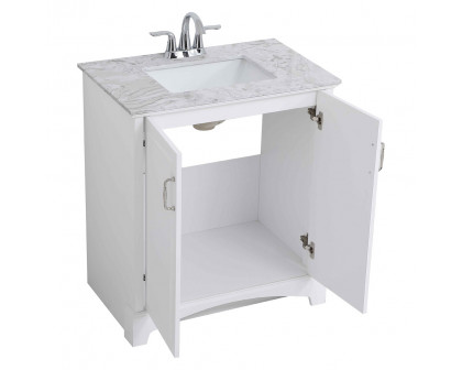 Elegant Bathroom Vanity - White, L 30" (VF90630WH)