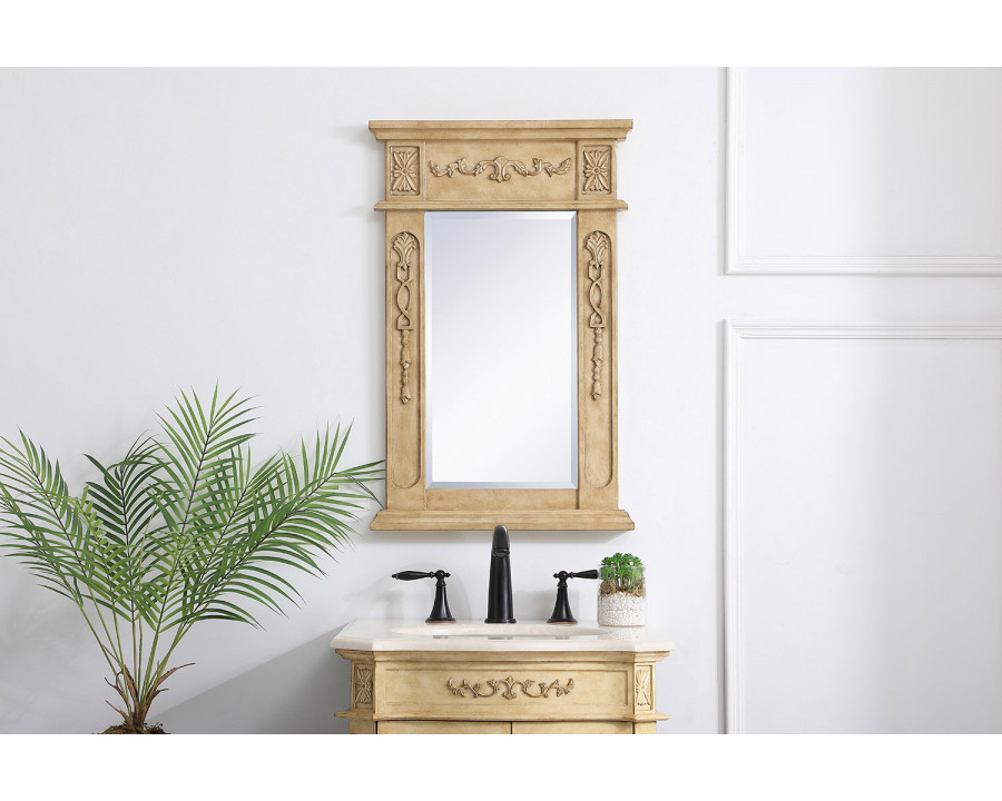 Elegant Wall Mirror - Antique Beige, L 18" (VM11828AB)