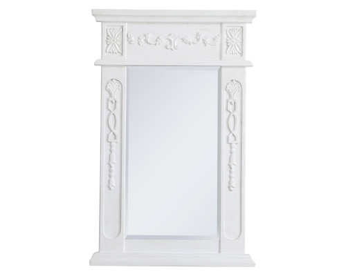 Elegant Wall Mirror - Antique White, L 18" (VM11828AW)