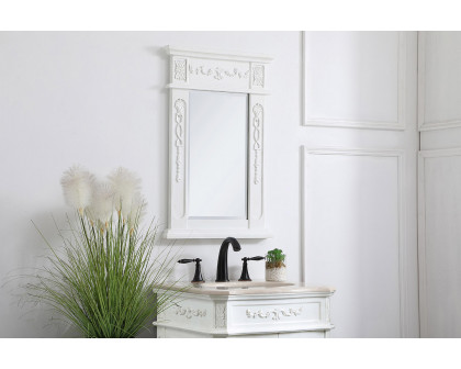 Elegant Wall Mirror - Antique White, L 18" (VM11828AW)