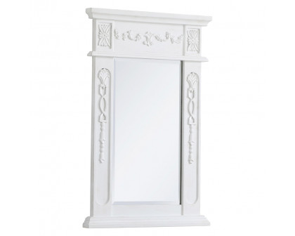 Elegant Wall Mirror - Antique White, L 18" (VM11828AW)