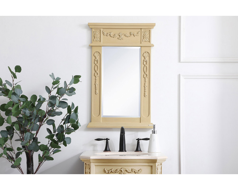 Elegant Wall Mirror - Light Antique Beige, L 18" (VM11828LT)