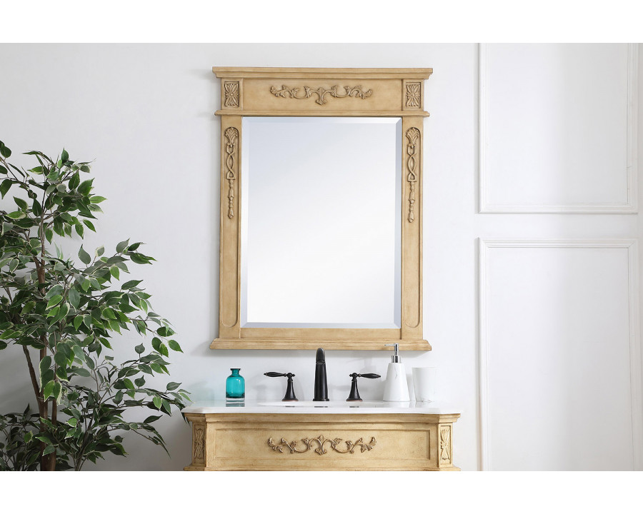 Elegant Wall Mirror - Antique Beige, L 28" (VM12836AB)