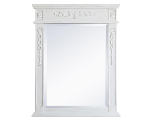 Elegant Wall Mirror - Antique White, L 28" (VM12836AW)