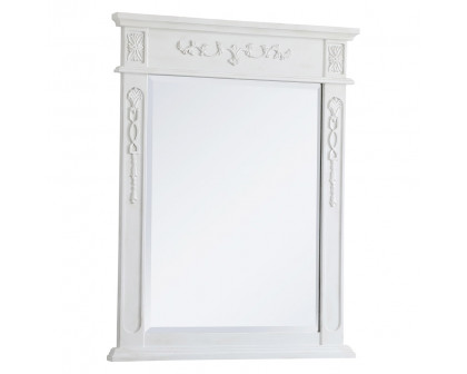 Elegant Wall Mirror - Antique White, L 28" (VM12836AW)