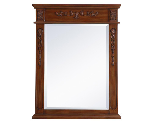 Elegant Wall Mirror - Teak, L 28" (VM12836TK)