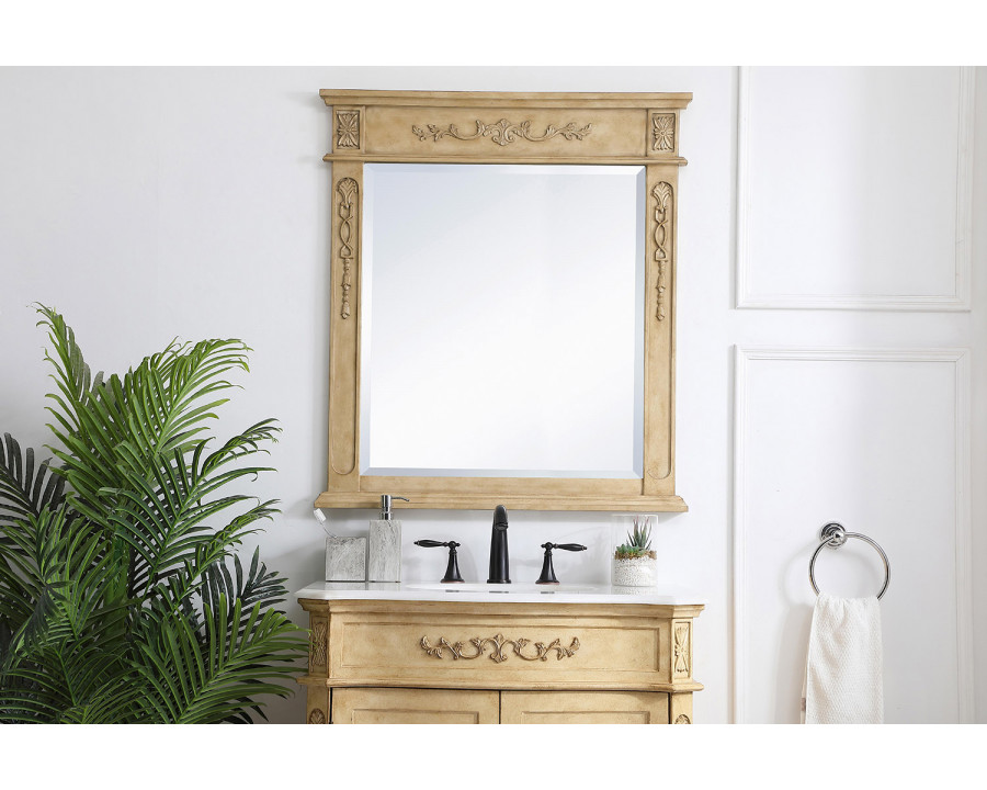 Elegant Wall Mirror - Antique Beige, L 32" (VM13236AB)