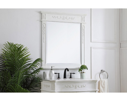 Elegant Wall Mirror - Antique White, L 32" (VM13236AW)