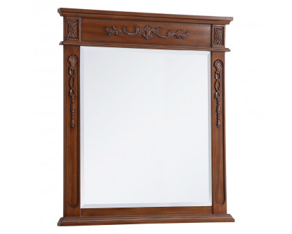 Elegant Wall Mirror - Teak, L 32" (VM13236TK)