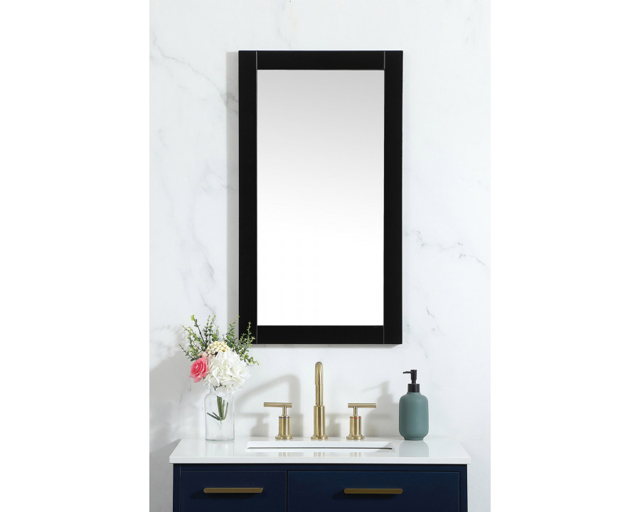 Elegant Wall Mirror - Black, D 18", H 32" (VM21832BK)