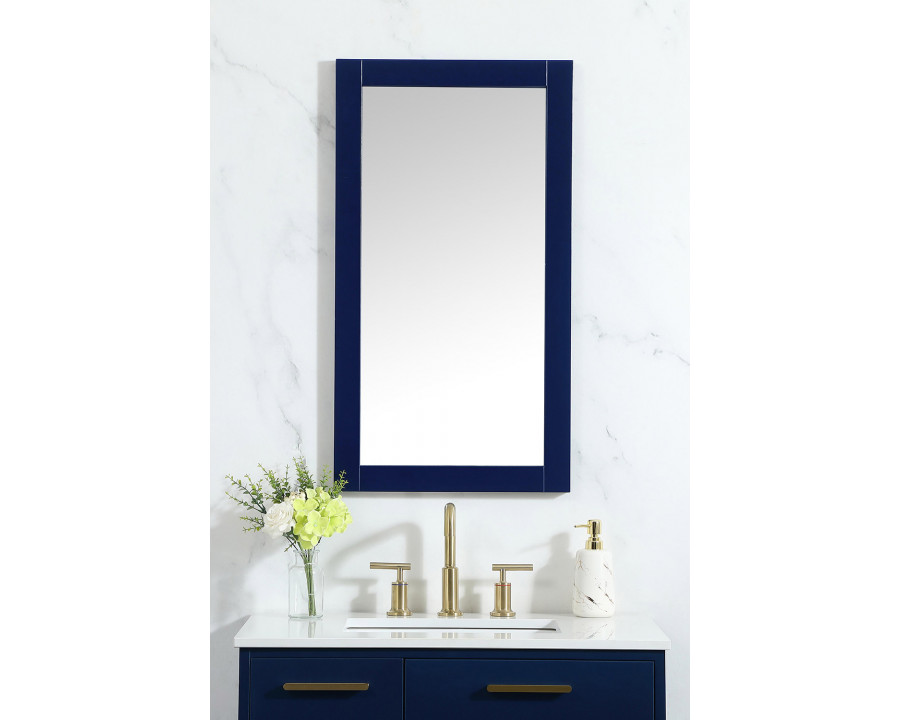 Elegant Wall Mirror - Blue, D 18", H 32" (VM21832BL)