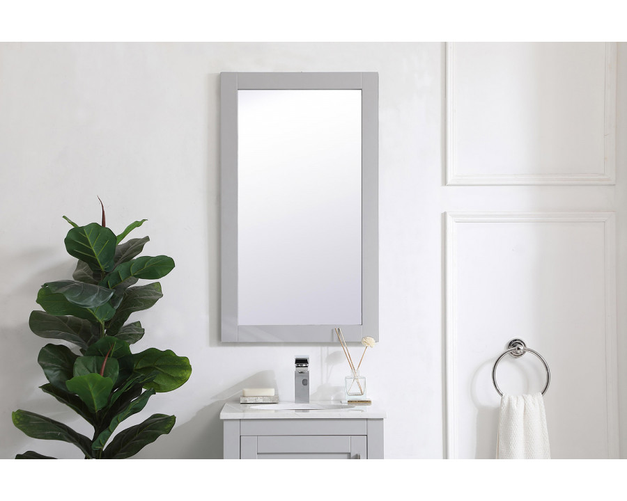 Elegant Wall Mirror - Gray, D 18", H 32" (VM21832GR)