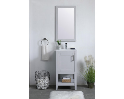 Elegant Wall Mirror - Gray, D 18", H 32" (VM21832GR)