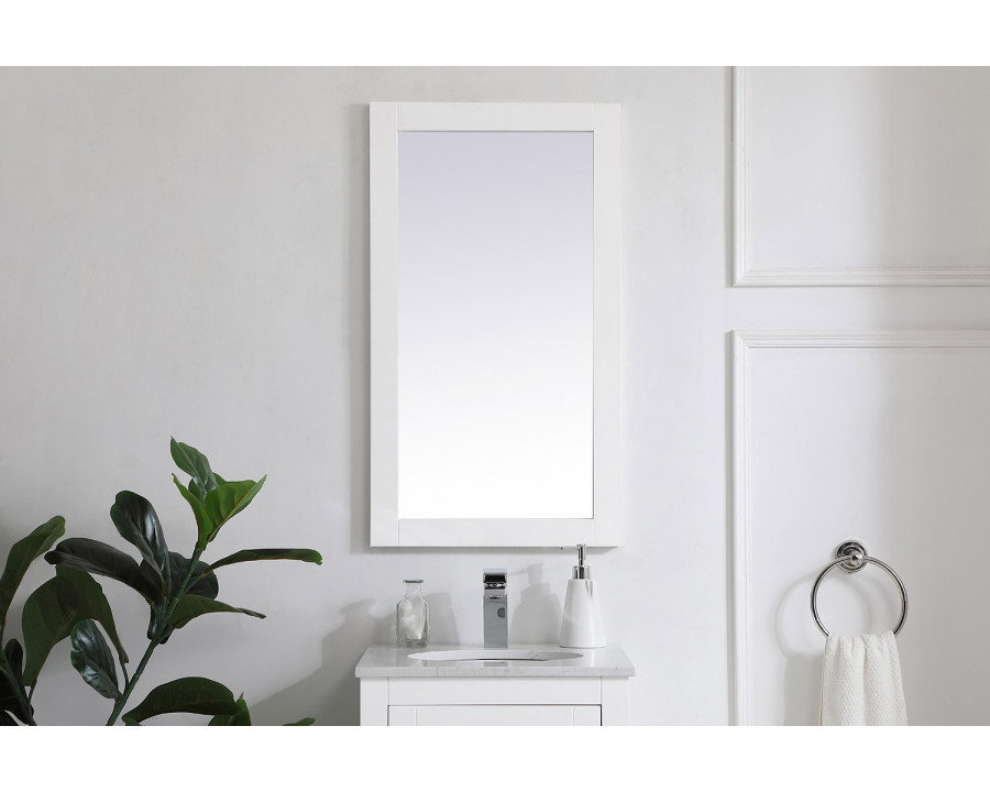 Elegant Wall Mirror - White, D 18", H 32" (VM21832WH)