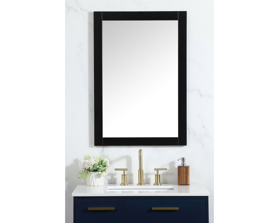 Elegant Wall Mirror - Black, D 22", H 32" (VM22232BK)